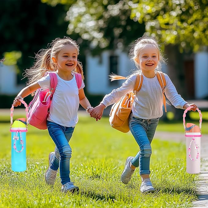 Mity rain Water Bottle Accessories Set for Owala, Including Water Bottle Handle Strap, Charms,Bohemian Style Personality and Easy to Carry (Pink, Universal (not Include Boot))