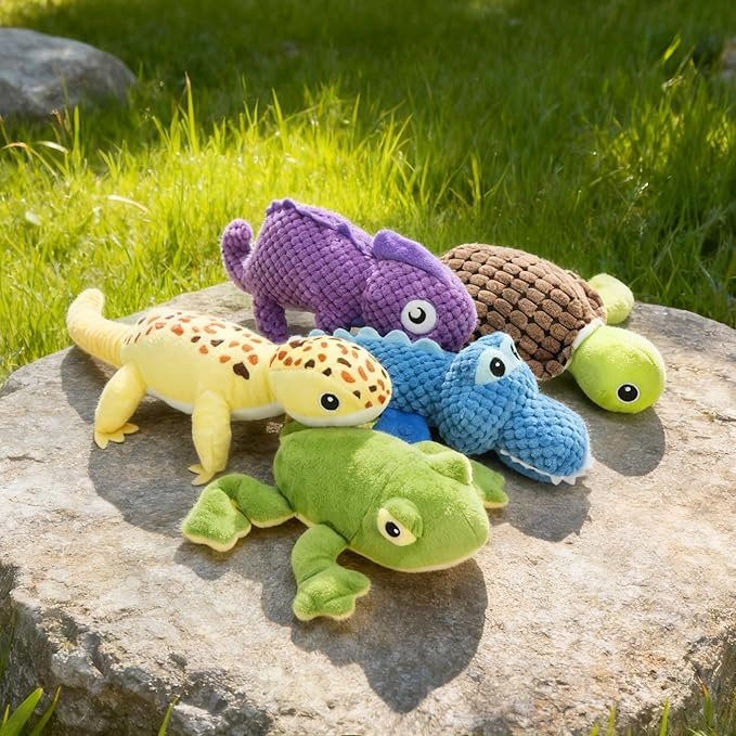 Prime Pets 5 Pack Dog Squeaky Toys, Plush Stuffed Animal Dog Toys, Value Bundle Assortment Dog Toy for Large Medium Small Dogs, Interactive Dog Chew Toy