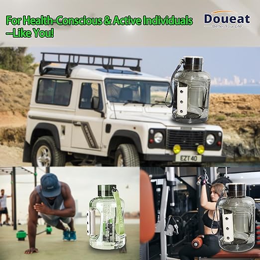 Hydrogen Water Bottle with 50 Oz/1.5L Capacity, Sports Hydrogen Rich Water Generator with SPE/PEM Technology for Gym Home School Travel - Grey