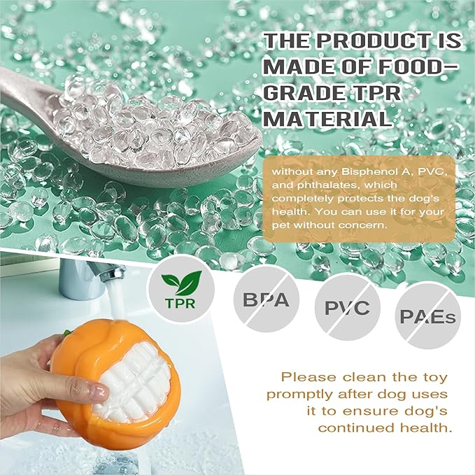 LiuMelinda Dog Chew Toys for Aggressive-Chewers - Indestructible Dog Toy for Aggressive Chewer,Tough Chew Toys for Dogs (Rubber Orange)