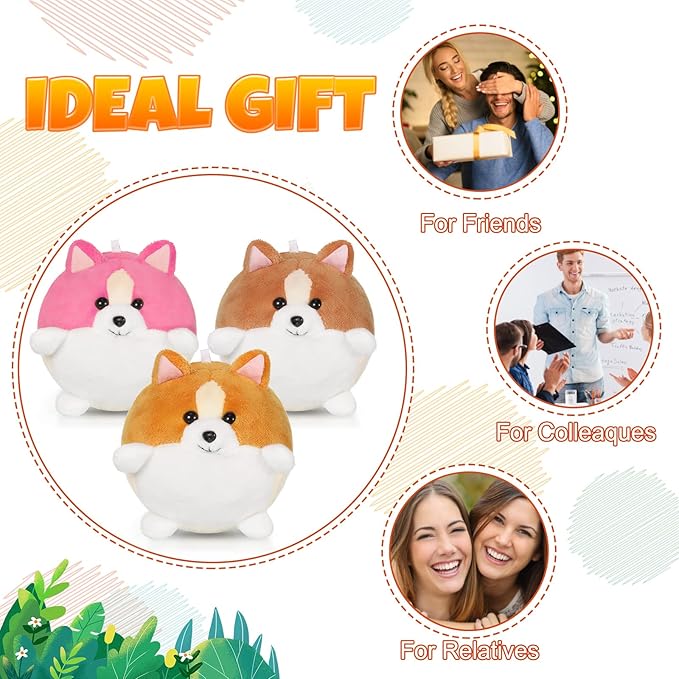 Sumind 9 Pcs 4" 5" Mini Plush Stuffed Dog Party Favor Small Puppy Stuffed Animal Bulk Soft Toy Doll Cute for Kids Gift Graduation Stocking Stuffers Baby Shower Birthday(Cute Puppy)