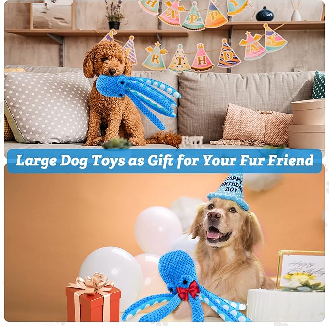 Dog Toys for Large Dogs:Squeaky Interactive Dog Toys with Soft Fabric for All Breed Sizes- Puppy Toys to Keep Them Busy