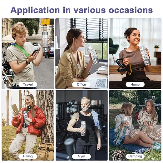 Hydrogen Water Bottle, 420ML Portable Rechargeable Hydrogen Water Ionizer, 3 Minute Rapid Electrolysis, Advanced SPE/PEM Technology, for Home, Office, Travel, Fitness, Drinking