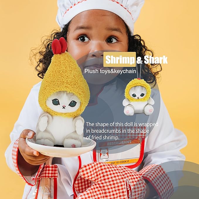 Kawaii Shark Cat Plush Toy Stuffed Animal Doll, Soft Pillow for Boys & Girls (Seal cat, 13cm/5.1in)