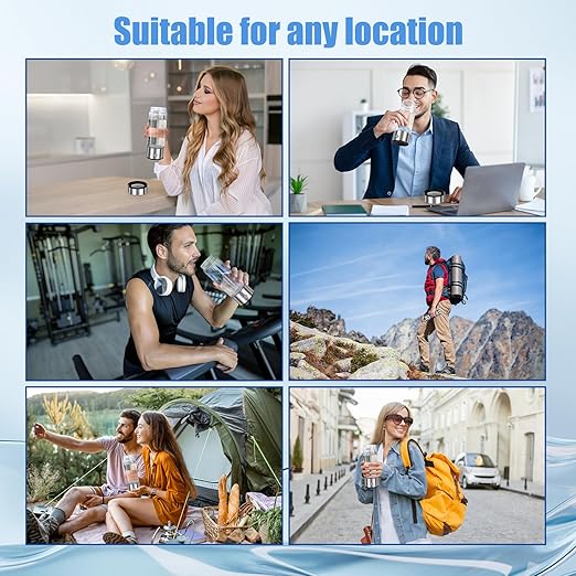Hydrogen Water Bottle 2024,Hydrogen Water Bottle Generator Echo Go Water Ionizer, Portable Rechargeable 3 Min Quick Electrolysis,Suitable for Home,Office,Travel,Exercise,Gift,Daily Use