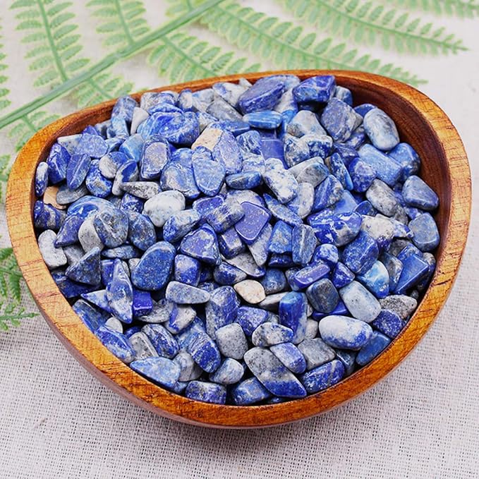 WAYBER 1 Lb/460g Deep Blue Lapis Lazuli Pebbles Irregular Decorative Stones Natural Crystal Rock Gravel for Aquarium/Fish Turtle Tank/Succulent Plants/Air Plants Decoration (Fill 0.9 Cup)