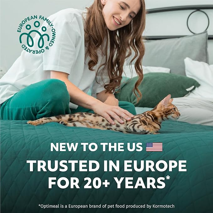 Optimeal Grain-Free Wet Cat Food Pouches – Beef & Rabbit in Savory Gravy, High Protein & Moisture-Rich Tender Morsels, Indoor Adult Cat Wet Food with Natural European Ingredients, 3 oz (Pack of 12)