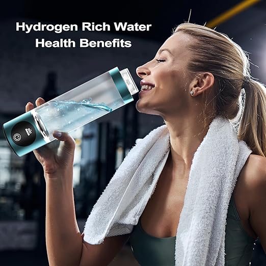 Hydrogen Water Bottle. Generates Real 3000ppb Pure Hydrogen Rich Concentration, Food Grade Body Tumbler; SPE/pem Technology. Dupont Membrane, Purification Vent, OLED Display.