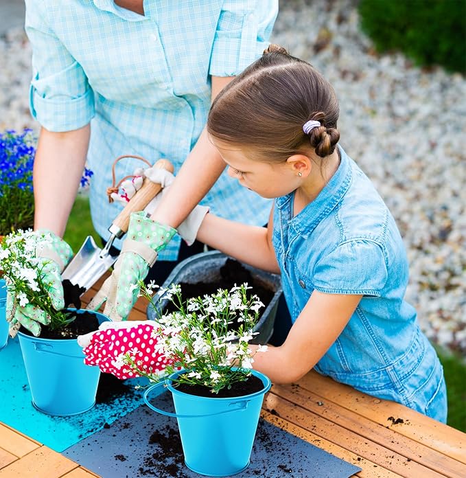 Metal Buckets with Handle 6 Pcs – Galvanized Bucket Leak Proof & Rust Resistant 48 fl oz Capacity - Best for Party Décor, Organizing & Decorating Classrooms Easter Bucket 6.3"