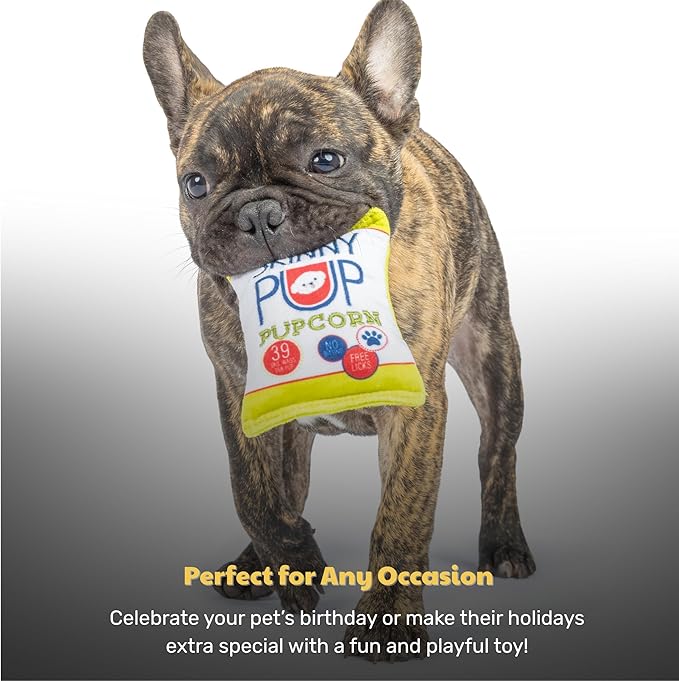 Huxley & Kent Funny Dog Toy w/Squeaker – Power Plush Squeaky Dog Toys for Small, Medium & Large Dogs – Soft Stuffed Animal for Indoor Play & Fetch - Skinny Pup, Large