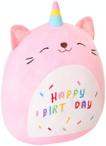 SQEQE Cat Plush Toy Unicorn Cat Stuffed Animal Cute Birthday Cat Plushies Pillow Soft Plushie Doll Gifts for Kid Decor(Pink Caticorn, 10 Inch)