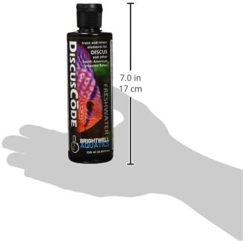 Brightwell Aquatics DiscusCōde Trace and Minor Element Supplement Supports Coloration Nerve Function Overall Health in Discus and Amazonian Freshwater Fish, 250 ml