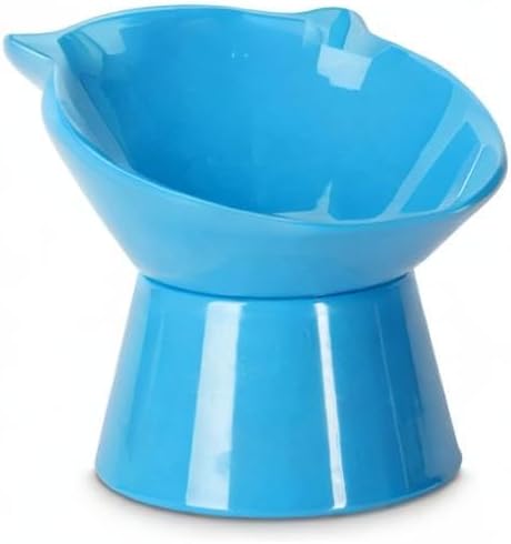 Detachable Elevated Cat Bowls, 15° Tilted Raised Cat Food Bowl Anti-Vomiting,Whisker Friendly, Adjustable Cat Dishes for Protecting Spine,Adult Kitten