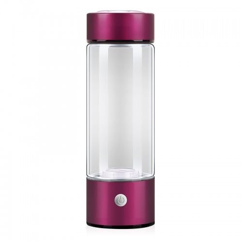 Hydrogen Water Bottle, Portable Hydrogen Water Bottle Generator, Ion Water Bottle Improve Water Quality in 3 Minutes, Water Ionizer Machine Suitable for Daily Drinking (Rose Red), H20G0