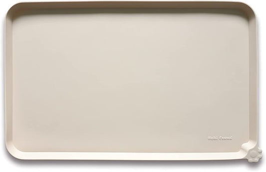 Hoki Found XX-Large Silicone Pet Food Mats - Non Slip Cat Dog Bowl Placemats - Waterproof Feeding Mats - Suitable for Carpet - Papayawhip