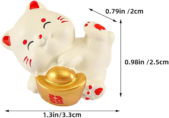 LOGOFUN 30pcs Miniature Lucky Cat Figurines Mini Fortunate Figure Small Resin Cat Animal Statues for 2025 Chinese New Year Home Office Tabletop Decorations