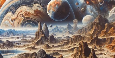 72X16IN Cosmic Spaceterrarium Background, Cool Parallel Space Themed Aquarium Reptile Habitat Background, Aquarium Background with 10EVA Double-Sided Tape