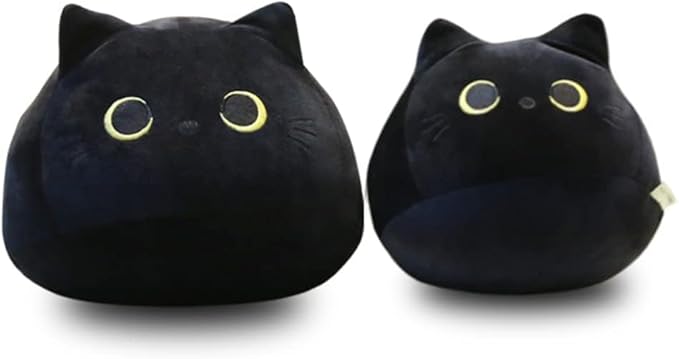 Black Cat Stuffed Animal Plush Toy Creative Cat Shape Soft Pillow Pillow Toys Gifts Cute Stuffed Animal Dolls for Girlfriend Kids Baby Girls 40cm15.7in
