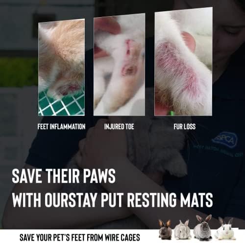 Saguaro Acres Rabbit and Small Animal Cage Resting Mat for Wire Floored Cages - Pack of 2 (Black)