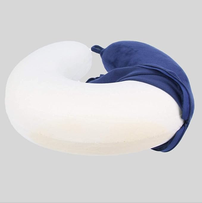 Travel Pillow - Memory Foam Neck Pillow Support Pillow,Luxury Compact & Lightweight Quick Pack for Camping,Sleeping Rest Cushion (Navy Blue)