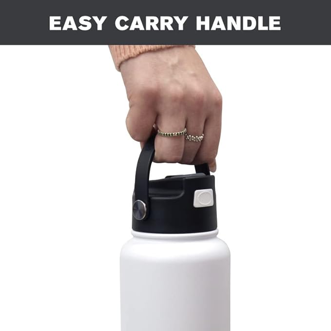 Hydraflow Hybrid - Triple Wall Vacuum Insulated Water Bottle with Flip Straw (17oz, Khaki) Stainless Steel Metal Thermos, Reusable Leak Proof BPA-FREE for Sports and Travel