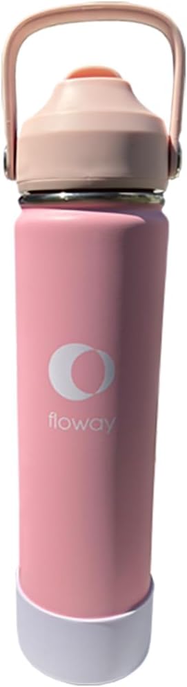 24oz Stainless Steel Vacuum Insulated Water Bottle with Straw Lid and Cleaning Brush, BPA Free, Leakproof, Temp Control, for Hot and Cold Drinks (Cotton Candy, 24oz)