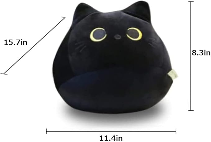 Black Cat Stuffed Animal Plush Toy Creative Cat Shape Soft Pillow Pillow Toys Gifts Cute Stuffed Animal Dolls for Girlfriend Kids Baby Girls 40cm15.7in