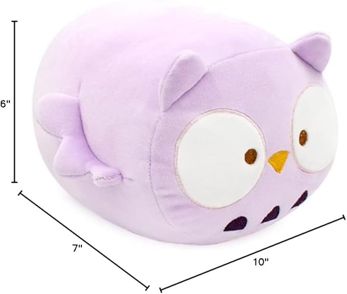 Anirollz Stuffed Animal Plush Toy – 10" Medium Plush Doll | Soft, Squishy, Cute, Comfort, Safe | Birthday Gift Pillow with Cute Character Lavender Owl Owlyroll