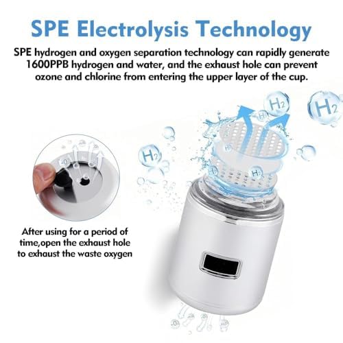 Hydrogen Water Bottle is a 3-Purpose Hydrogen Water Generator That uses Advanced SPE and PEM Over 3000 ppb of odourless Hydrogen Water 2024-New Upgrade (No Hydrogen Absorption)