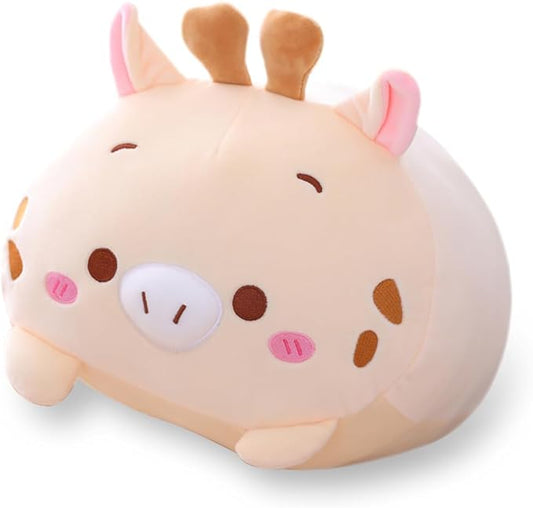 AIXINI 23.6 inch Cute Deer Plush Stuffed Animal Cylindrical Body Pillow,Super Soft Cartoon Hugging Toy Gifts