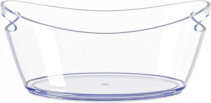 Ice Buckets for Parties, 5.5 Liter Large Clear Acrylic Food Grade Ice Bucket, Mimosa Bar Supplies Beverage Tub for Champagne Beer Sparkling Wine Cocktails, 16.9, Transparent, OUKEYI-100894