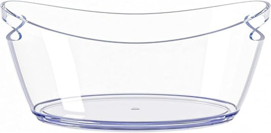 Ice Buckets for Parties, 5.5 Liter Large Clear Acrylic Food Grade Ice Bucket, Mimosa Bar Supplies Beverage Tub for Champagne Beer Sparkling Wine Cocktails, 16.9, Transparent, OUKEYI-100894