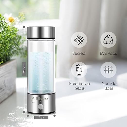 Hydrogen Water Bottle Generator with Advanced 2024 SPE PEM Technology – Portable Device for Ionized, Alkaline, and Oxygenated Water; Enhances Water in 3 Minutes for Office, Travel, and Daily Hydration