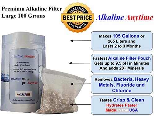 Alkaline Water Filter Pitcher with Infuser, Glass Pitcher with Lid 1.5L | 9.5 pH Alkaline Filters | Tea Pitcher | Borosilicate Glass | Infuser Pitcher (100g Filter)