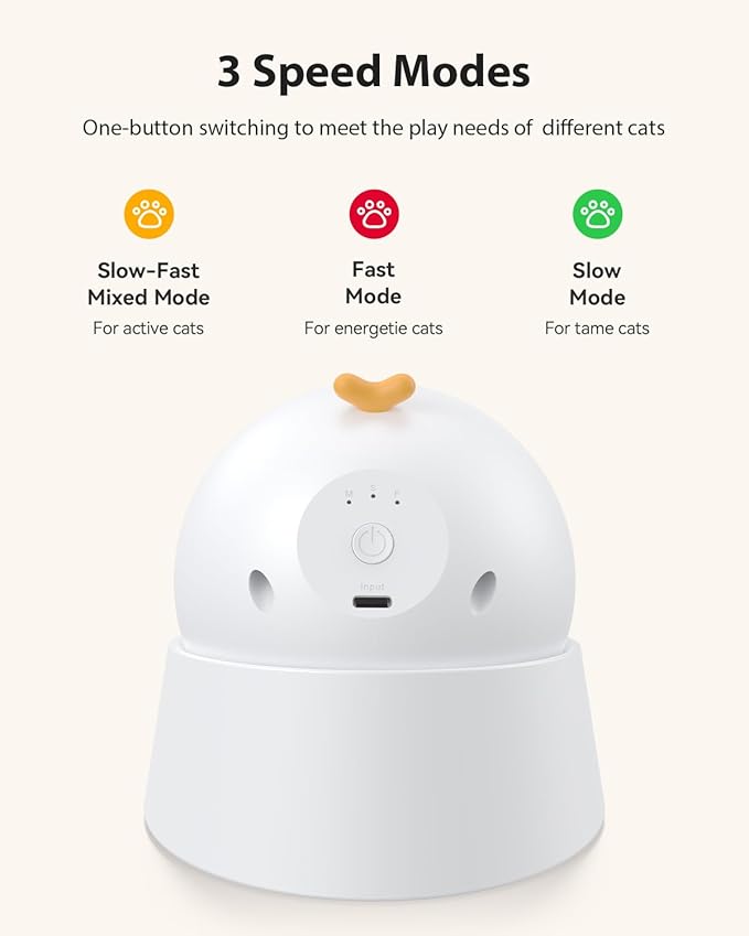 ROJECO Auto Laser Cat Toy - Random Motion Track, Magnetic 360° Base, Run Quiet,Rechargeable with 1000mAh Battery, Auto Sleep & 3 Speed Modes, Safe for Cats,Interactive Cat Toys for Bored Indoor