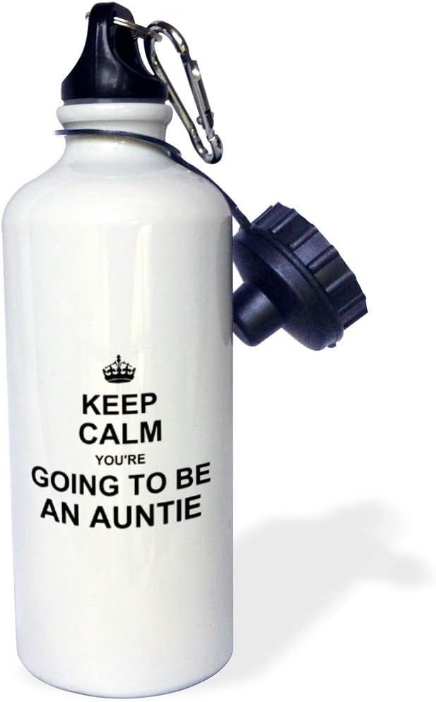 3dRose Keep Calm Youre Going Future Aunt Auntie Text Gift Sports Water Bottle, 21oz, Multicolored