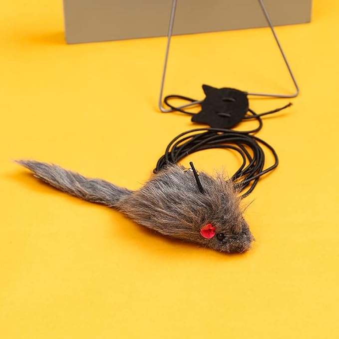 GUCHO Cat Toys for Indoor Toys,Rainbow Cat Wand Toys,Feather Flips Plush Ball Cat Toys,Interactive Real Feather Cat Toy for Teaser Play and Chase Exercise with Kitten 4 Pack