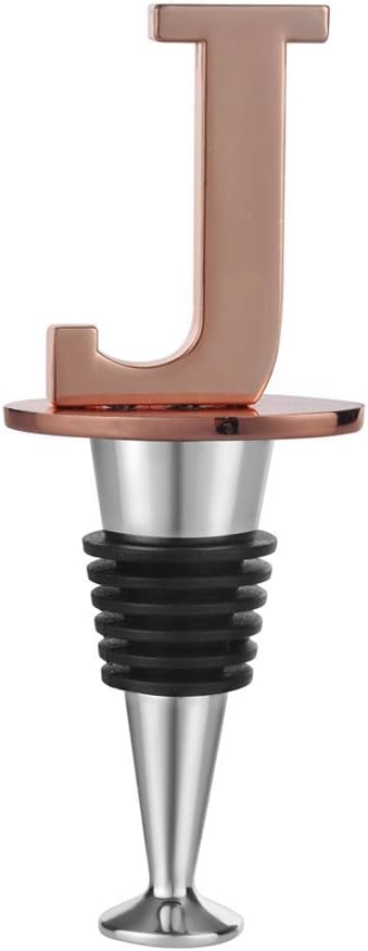 Miicol Wine Stopper, Prosecco Stopper, Wine Bottle Stopper, Personalised Champagne Stopper, Rose Gold Wine Accessories, Wine Lovers Gift, Monogram Gift, Letter J