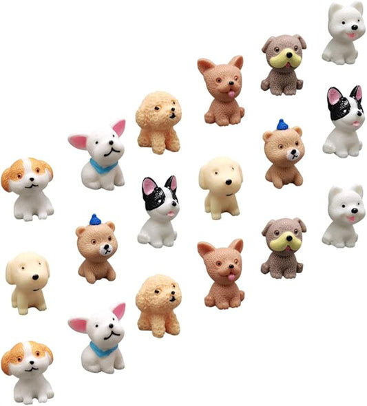 TOYANDONA 18pcs Artificial Puppies Toys for Kids - Mini Dog & Cat Animal Figures - Resin Small Animals - Child Crafts
