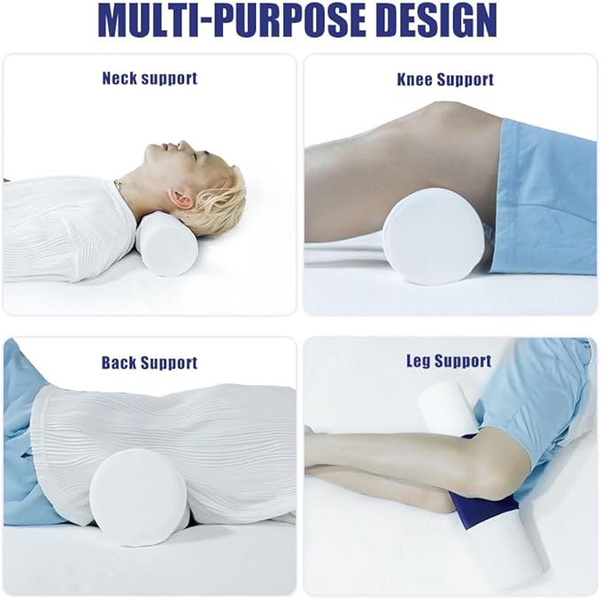 Menlo Park Cervical Neck Roll Memory Foam Pillow, Bolster Pillow, Round Neck Support Pillows for Sleeping,Comfy Cylinder Neck Roll Pillow for Pain Relief with Breathable Cooling Cover,17" L x 4" W