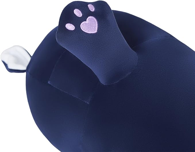 Long Cat Plush Body Pillow, Soft Cat Plush Toy Pillows for Kids, Stuffed Animals Cat Plushies Gifts for Girls Girlfriend(DevilCAT with Skull, 43.3in/110cm)