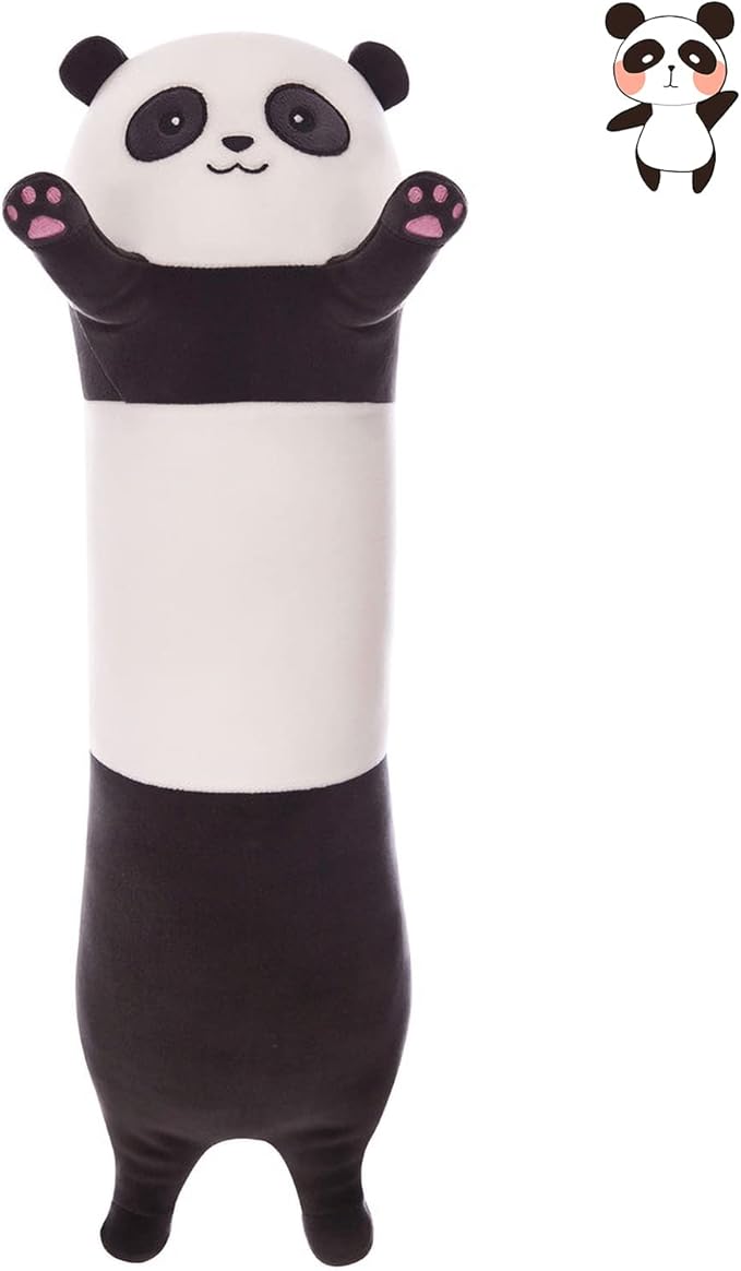 35.4in Plush Panda Soft Toy Pillow - Long Cuddly Stuffed Animal Gift for Kids and Girlfriend (90cm)