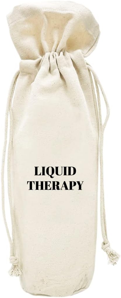 Andaz Press Mothers Day Wine Bag, Liquid Therapy, Mothers Day Wine Bottle Cover, Mother's Day Gifts, Canvas Wine Gift Bag Champagne Bottle Bag Funny Wine Bags For Wine Bottles Gifts 1-Pack