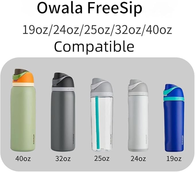 4pcs Replacement Stopper & Button Compatible with Owala FreeSip, Water Bottle Top Lid Replacement Parts for Owala 19/24/32/40oz BPA-Free Seal Bottle Cap Mouth Stopper Gasket Silicone Plug Accessories