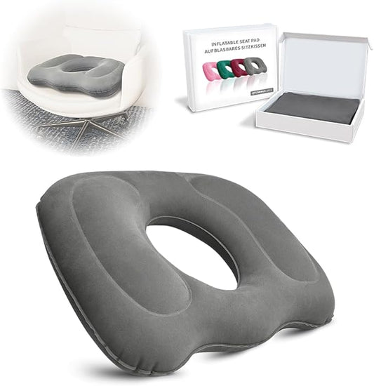 Inflatable Donut Pillow,Hemorrhoid Cushion- Excellent for Tailbone, Prostate, Sciatica, Bed sores, Postpartum Pregnancy, Post-Surgical Pain-Orthopedic Firm seat Cushion for Home, Office or car (gray)