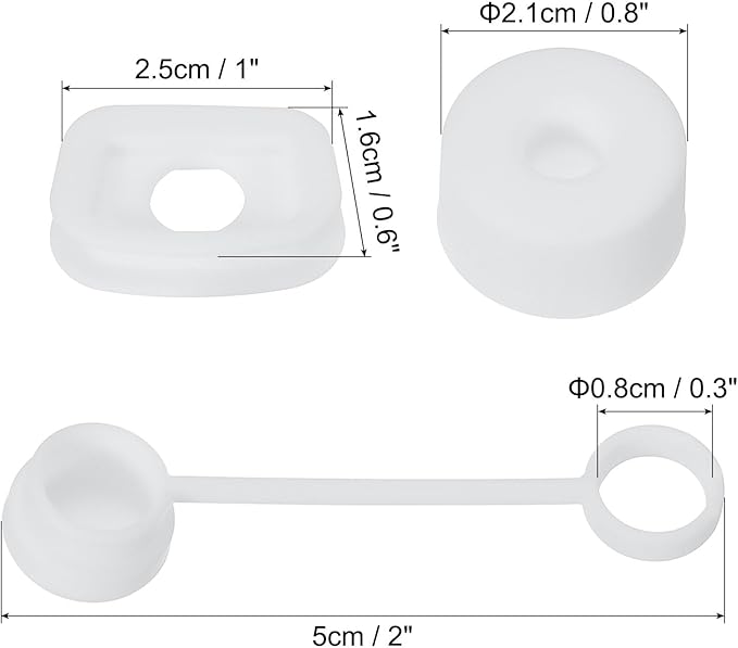 PATIKIL Silicone Spill Stopper for Straw Cup 2.0 40oz/ 30oz, Set of 9 Tumbler Accessories Including 3 Straw Cover Cap, 3 Square Spill Stopper and 3 Round Leak Stopper, White