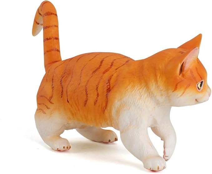 Orange Cat Animal Model Action Figures Family Party Supplies Desktop Decoration Cake Toppers Collection Toys for 5 6 7 8 Years Old Boys Girls Kid Toddlers
