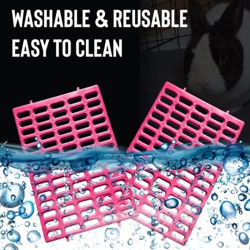Saguaro Acres Rabbit and Small Animal Cage Resting Mat for Wire Floored Cages 2 Pack (Pink & Teal)