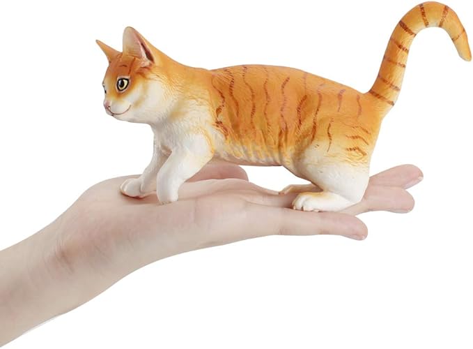 Orange Cat Animal Model Action Figures Family Party Supplies Desktop Decoration Cake Toppers Collection Toys for 5 6 7 8 Years Old Boys Girls Kid Toddlers