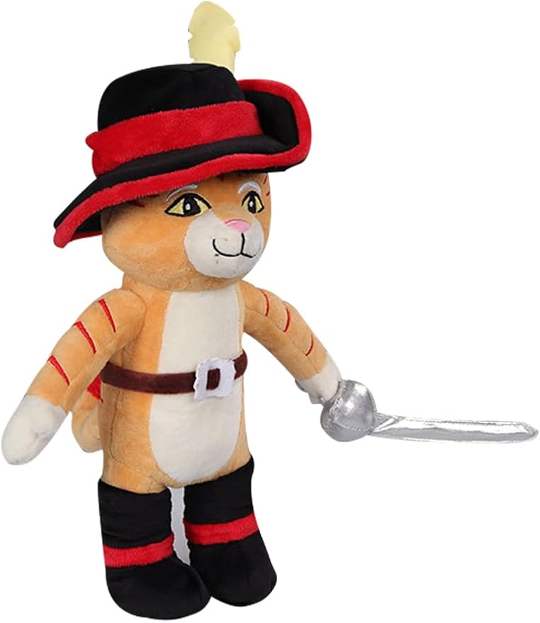 Feeriay Puss Plush Toy 12.2 in Cat Stuffed Animal Plushie Doll Puss Figure Pillow for Kids Gifts